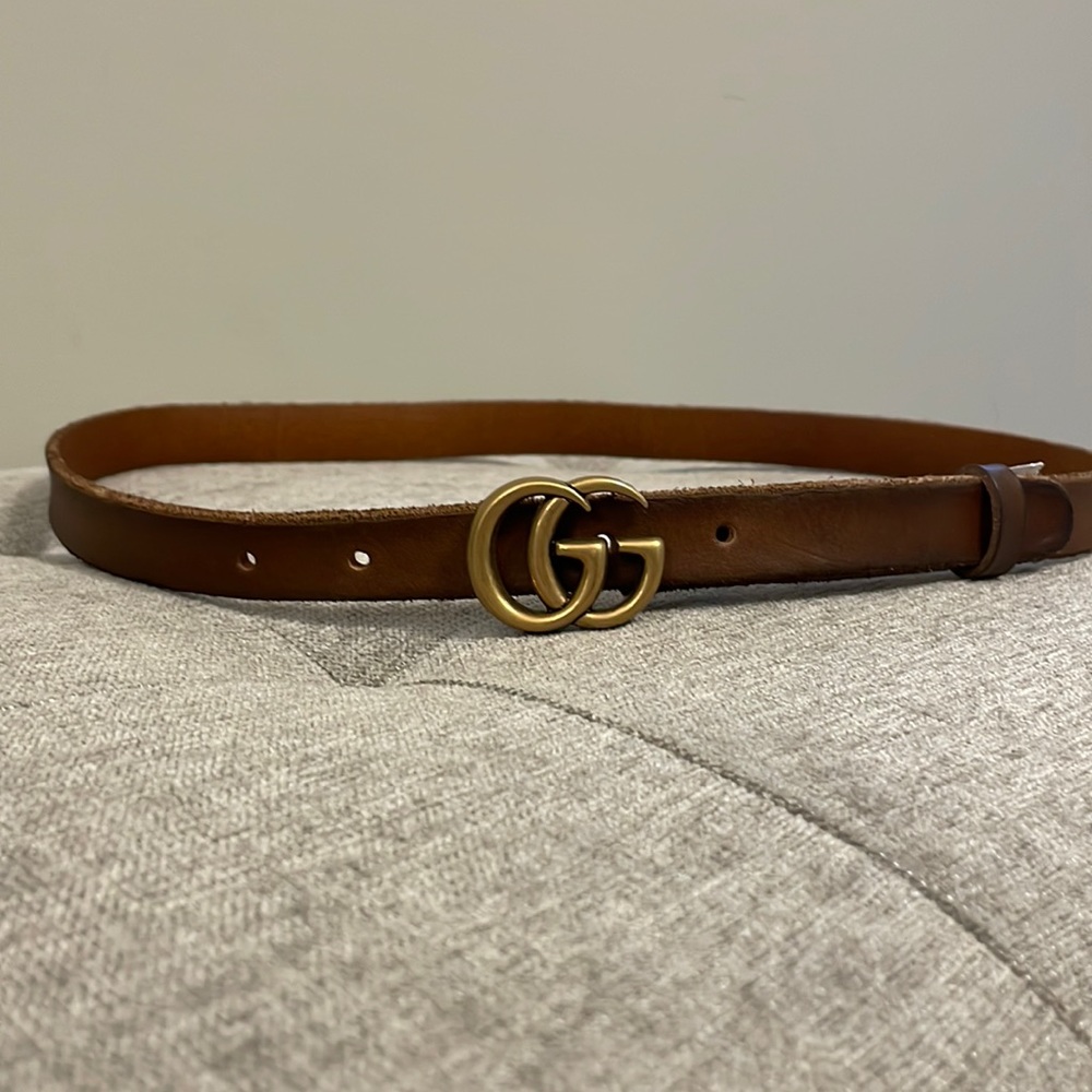Gucci Thin Brown Leather Belt